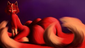 Rating: Safe Score: 0 Tags: anthro black_nose blue_eyes breasts canid canine dreamspinner e621 featureless_breasts female fox fur hair mammal mianco molly_fullin multi_tail nude red_body red_fur solo tail User: bunchy7s