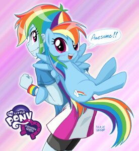 Rating: Safe Score: 0 Tags: back_to_back blue_body blue_clothing blue_fur blue_shirt blue_skin blue_topwear bottomwear clothed clothing cutie_mark duo e621 equestria_girls equid equine female feral freckles friendship_is_magic fur hair hasbro horse human mammal multicolored_hair multicolored_tail my_little_pony pattern_bottomwear pattern_clothing pony rainbow_dash_(eg) rainbow_dash_(mlp) rainbow_hair rainbow_tail shirt size_difference skirt smile square_crossover standing striped_bottomwear striped_clothing stripes tail text topwear uotapo wristband User: bunchy7s