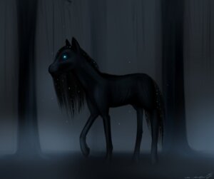 Rating: Safe Score: 0 Tags: 2012 ambiguous_gender black_and_blue black_hooves blue_eyes cobalt_snow conditional_dnp dark dark_theme detailed_background digital_media_(artwork) e621 equid equine feral fog forest glowing glowing_eyes hi_res hooves horse mammal monochrome outside plant quadruped slim solo tail tree undead wood User: bunchy7s