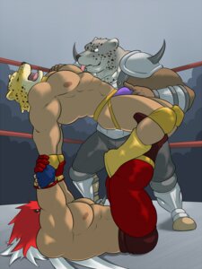 Rating: Questionable Score: 0 Tags: 2014 3:4 abs animal_head animal_humanoid armor armor_king athletic audience avian biceps bird clothed clothing crowd detailed_background dominant dominant_male e621 exhibitionism eyes_closed fatal_fury felid fighting_ring fondling for_a_head garou:_mark_of_the_wolves grope group human humanoid jaguar jockstrap king_(tekken) king_of_fighters licking maldu male male/male mammal mask muscular muscular_male nipple_fetish nipple_lick nipple_play nipples non-mammal_nipples open_mouth pantherine pecs snk submissive submissive_male tekken tizoc tongue tongue_out topless trio underwear wrestling User: bunchy7s