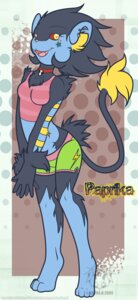 Rating: Safe Score: 0 Tags: 2009 abstract_background anthro blue_body blue_fur bottomwear chest_tuft clothing collar dolphin_shorts e621 ear_piercing felid female fur generation_4_pokemon looking_at_viewer luxray mammal nintendo open_mouth outcastproductions piercing pokemon pokemon_(species) pokemorph red_sclera shirt shorts simple_background smile solo tail tank_top topwear tuft yellow_eyes User: bunchy7s