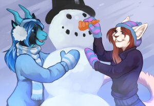Rating: Safe Score: 0 Tags: 2012 anthro blue_hair brown_hair clothing demicoeur digital_media_(artwork) e621 felid female hair hat headgear headwear horn kitara_cydonis mammal night outside pom_hat scarf snow snowing snowman solo tail unknown_species winter User: bunchy7s