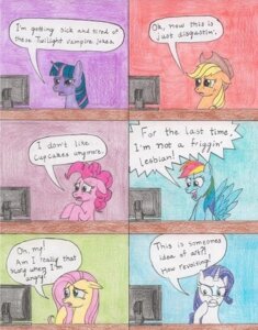 Rating: Safe Score: 0 Tags: applejack_(mlp) blue_body blue_feathers blue_fur clothing comic computer e621 earth_pony electronics english_text equid equine feathered_wings feathers female feral fluttershy_(mlp) friendship_is_magic fur group hair hasbro hat headgear headwear horn horse internet mammal multicolored_hair my_little_pony mythological_creature mythological_equine mythology pegasus pinkie_pie_(mlp) pony purple_body purple_fur purple_hair rainbow_dash_(mlp) rainbow_hair rarity_(mlp) text twilight_sparkle_(mlp) two_tone_hair unicorn unknown_artist wings User: bunchy7s Rating: Safe Score: 0 Tags: applejack_(mlp) blue_body blue_feathers blue_fur clothing comic computer e621 earth_pony electronics english_text equid equine feathered_wings feathers female feral fluttershy_(mlp) friendship_is_magic fur group hair hasbro hat headgear headwear horn horse internet mammal multicolored_hair my_little_pony mythological_creature mythological_equine mythology pegasus pinkie_pie_(mlp) pony purple_body purple_fur purple_hair rainbow_dash_(mlp) rainbow_hair rarity_(mlp) text twilight_sparkle_(mlp) two_tone_hair unicorn unknown_artist wings User: bunchy7s