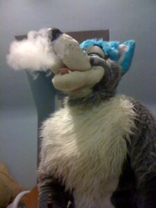 Rating: Safe Score: 0 Tags: 3:4 anthro canid canine canis clothing costume drugs e621 frostwolf_(artist) fursuit grandfathered_content hookah male mammal real smoke solo wolf User: bunchy7s