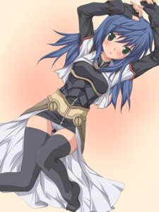 Rating: Explicit Score: 0 Tags: arms_up black_legwear black_thighhighs blue_hair blush breasts clothing errors feet female female_only fingerless_gloves gloves green_eyes grey_panties human koku long_hair maria_traydor miniskirt no_bra open_clothes panties pantyshot rule34 skirt solo star_ocean star_ocean_3 star_ocean_till_the_end_of_time stockings thighhighs toes underwear zettai_ryouiki User: bunchy7s