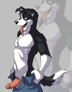 Rating: Explicit Score: 0 Tags: anthro balls black_body black_fur black_nose blue_eyes border_collie bottomwear bottomwear_down canid canine canis chest_tuft clothed clothing collie digital_media_(artwork) domestic_dog e621 eli_(jailbird) erection fur genitals glans gloves_(marking) herding_dog humanoid_genitalia humanoid_penis jailbird looking_aside looking_at_viewer male mammal markings open_mouth open_smile outline pants pants_down partially_clothed pastoral_dog penis pose shaded sheepdog simple_background smile solo tail tongue tongue_out topless tuft white_body white_fur zoom_layer User: bunchy7s