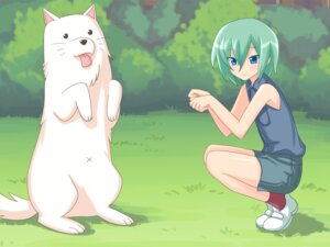 Rating: Safe Score: 0 Tags: 4:3 ambiguous_gender begging begging_pose blue_eyes canid canine canis cherry_(lucky_star) crouching detailed_background domestic_dog duo e621 female feral green_hair hair human kaizeru lucky_star mammal minami_iwasaki pose short_hair standing tail wallpaper User: bunchy7s