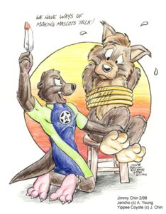 Rating: Questionable Score: 0 Tags: 1998 anthro bdsm black_nose bondage bound canid canine canis colored_pencil_(artwork) coyote dialogue duo e621 english_text feathers feet furniture hindpaw imminent_tickling jericho_(young) jimmy_chin male mammal mustelid open_mouth otter paws restraints rope rope_bondage stool tail text tickling traditional_media_(artwork) yippee_coyote User: bunchy7s Rating: Questionable Score: 0 Tags: 1998 anthro bdsm black_nose bondage bound canid canine canis colored_pencil_(artwork) coyote dialogue duo e621 english_text feathers feet furniture hindpaw imminent_tickling jericho_(young) jimmy_chin male mammal mustelid open_mouth otter paws restraints rope rope_bondage stool tail text tickling traditional_media_(artwork) yippee_coyote User: bunchy7s