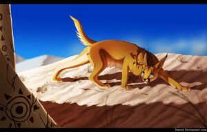 Rating: Safe Score: 0 Tags: ambiguous_gender black_bars blood blue_eyes blue_sky bodily_fluids brown_body brown_fur caracal caracal_(genus) daesiy desert detailed_background e621 felid feline feral footprint fur grass letterbox long_tail mammal outside pawprint paws plant sand sky solo tail text tribal url User: bunchy7s