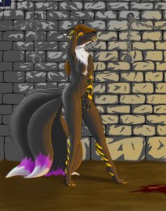 Rating: Questionable Score: 0 Tags: anthro biped black_body black_fur black_nose blood bodily_fluids breasts brown_hair canid canine canis chain chest_tuft claws digitigrade domestic_dog dungeon e621 female freya_(nighttwilightwolf) fur hair koosh-ball looking_at_viewer mammal moon multi_tail night nude orange_sclera outside purple_body purple_fur sharp_teeth solo standing stripes tail tasteful teeth tuft white_body white_fur wolf yellow_body yellow_claws yellow_eyes yellow_fur User: bunchy7s