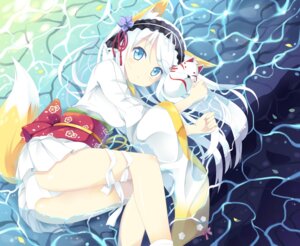 Rating: Safe Score: 0 Tags: animal_humanoid asian_clothing brown_eyes canid canid_humanoid canine canine_humanoid clothed clothing dipstick_tail e621 east_asian_clothing female fox_humanoid grey_hair hair headdress humanoid japanese_clothing kimono long_hair looking_at_viewer lying mammal mammal_humanoid markings mask nibiiro_shizuka obi obijime on_side panties solo tail tail_markings underwear water white_clothing white_panties white_underwear User: bunchy7s