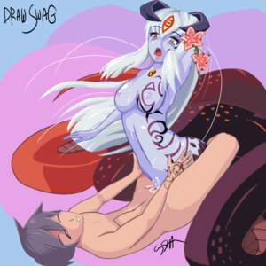 Rating: Explicit Score: 0 Tags: 1boy 1girls alice_(mon-musu_quest!) alipheese_fateburn_xvi blue_skin breasts closed_eyes cum drawswag drawswag_(artist) female flower horns lamia luka_(mon-musu_quest!) male monster_girl monster_girl_quest monster_on_male monster_sex naga nude open_mouth rule34 saliva sex silver_hair sweat yellow_eyes User: bunchy7s