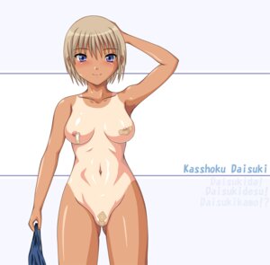 Rating: Explicit Score: 0 Tags: blush breasts covering female large_breasts nipples pointy_chin rule34 smile tanline User: bunchy7s
