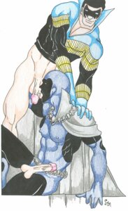 Rating: Explicit Score: 0 Tags: 00s 2000s 2000s_(style) 2000s_and_2010s_style 2007 2boys balls ballsack batman_(series) black_hair bodysuit bottomless bottomless_male cape christian_(artist) clothed_sex dc dc_comics dick_grayson domino_mask erect_penis erection gay gay_sex grey_cape human justice_society_of_america male male/male male_on_male male_only multiple_males muscular muscular_male nightwing obsidian obsidian_(dc) oral penis penis_out rule34 scrotum shaved_crotch simple_background testicles tight_clothing todd_rice veiny_penis white_background yaoi User: bunchy7s