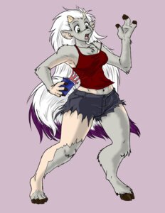 Rating: Safe Score: 0 Tags: 2009 anthro beverage biped bottomwear bovid breasts caprine cassie_(utc) clothing coffee e621 female goat grey_background hair hooves horn long_hair mammal miranda_leigh open_mouth pants shirt simple_background solo standing surprised tail topwear torn_clothing transformation white_hair User: bunchy7s