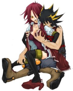 Rating: Questionable Score: 0 Tags: akiza_izinski breast_grab breasts choker couple female groping hair hug hug_from_behind human izayoi_aki male multicolored_hair red_hair rule34 straight thighhighs wink yu-gi-oh! yu-gi-oh!_5d's yusei_fudo User: bunchy7s