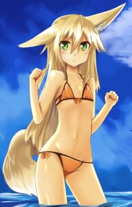 Rating: Safe Score: 0 Tags: animal_humanoid bikini blonde_hair blush canid canid_humanoid canine canine_humanoid clothed clothing cloud e621 female flat_chested fox fox_humanoid green_eyes hair hi_res humanoid kokonoe_tsubaki konozawa legs_in_water long_hair looking_at_viewer mammal mammal_humanoid outside partially_submerged skimpy sky solo submerged_legs swimwear tail triangle_bikini two-piece_swimsuit water User: bunchy7s