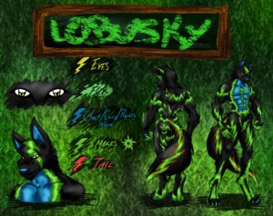 Rating: Safe Score: 0 Tags: 2013 abs athletic biceps black_body black_fur blue_body blue_fur blue_nose blue_pawpads canid canine canis chest_tuft claws color_swatch e621 fur green_body green_claws green_eyes green_fur lobusky looking_at_viewer looking_back male mammal milo_no_scorpio model_sheet muscular nude pawpads paws pecs pose solo standing text toe_claws tuft wolf User: bunchy7s