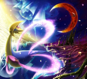 Rating: Safe Score: 0 Tags: aurora_(phenomenon) crescent_moon cresselia darkrai detailed detailed_background e621 female generation_4_pokemon glowing hizuki_ranko iridescent legendary_duo legendary_pokemon looking_back lunar_duo moon nintendo pokemon pokemon_(species) solo toony User: bunchy7s