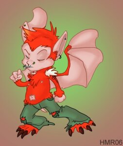 Rating: Safe Score: 0 Tags: 2006 alternative_fashion ambiguous_gender anthro barefoot bat biped bottomwear claws clothed clothing digital_media_(artwork) e621 ear_piercing facial_piercing feet forward_helix_piercing fur green_bottomwear green_clothing helix_piercing low_res mammal membrane_(anatomy) membranous_wings mohawk nose_piercing orange_body orange_fur pants piercing punk red_body red_fur simple_background solo tattoo topless torn_bottomwear torn_clothing wings zeriara User: bunchy7s