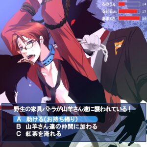 Rating: Explicit Score: 0 Tags: 07th_expansion anthro battler_ushiromiya chains collar gay glasses goat goat_butler_(umineko) group_sex human licking male male_only malesub monster multiple_males necktie open_clothes open_shirt red_hair red_shirt rope rule34 saliva shirt text threesome tied tongue translation_request umineko_no_naku_koro_ni undressing yaoi User: bunchy7s