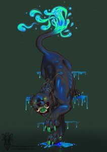Rating: Safe Score: 0 Tags: 2013 abstract_art ambiguous_gender black_body black_fur e621 felid feral fur hi_res katie_hampson mammal melanistic paint pantherine simple_background solo teeth whiskers User: bunchy7s