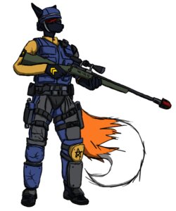 Rating: Safe Score: 0 Tags: 2014 5:6 ambiguous_gender anthro biped canid canine clothed clothing e621 fluffy fluffy_tail fox holding_object holding_weapon mammal military ranged_weapon solo standing tail weapon zader zader_rilune User: bunchy7s