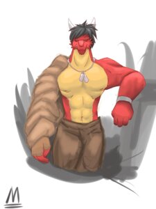 Rating: Safe Score: 0 Tags: 2011 3:4 anthro biped black_hair clothing dragon e621 hair hi_res horn male muscular muscular_anthro muscular_male mxl mythological_creature mythological_scalie mythology scalie silver_deathlight simple_background solo standing white_background User: bunchy7s