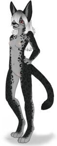 Rating: Questionable Score: 0 Tags: anthro big_ears breasts e621 felid feline female hair hair_over_eye hi_res hybrid karian mammal navel nipples nude one_eye_obstructed pantherine paws red_eyes serval simple_background solo spots tail toradoshi white_background white_hair User: bunchy7s