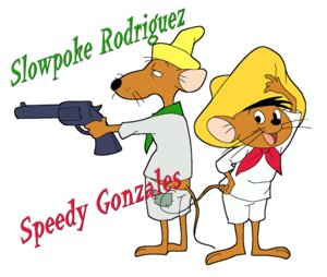 Rating: Safe Score: 0 Tags: anthro barefoot biped black_eyes black_hair black_nose bottomwear brown_body brown_fur brown_tail character_name clothed clothing cousins_(lore) duo e621 feet freckles fully_clothed fur green_clothing green_kerchief green_neckerchief gun hair handgun hat headgear headwear holding_gun holding_object holding_ranged_weapon holding_weapon kerchief looking_at_viewer looney_tunes male mammal murid murine neckerchief neckwear open_mouth open_smile patch_(fabric) plantigrade ranged_weapon rat red_clothing red_kerchief red_neckerchief revolver rodent shirt shorts simple_background slowpoke_rodriguez smile snout sombrero speedy_gonzales standing tail text toony topwear unknown_artist warner_brothers weapon whiskers white_background white_bottomwear white_clothing white_shirt white_shorts white_topwear yellow_clothing yellow_hat yellow_headwear yellow_sombrero User: bunchy7s