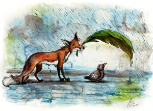 Rating: Safe Score: 0 Tags: avian band-aid bandage beak bird black_body black_fur canid canine culpeofox dipstick_tail duo e621 feral fox fur holding_leaf holding_object leaf leaf_umbrella leg_markings looking_up male mammal markings mouth_hold multicolored_tail orange_body orange_fur outside raining side_view size_difference socks_(marking) tail tail_markings water white_body white_fur User: bunchy7s