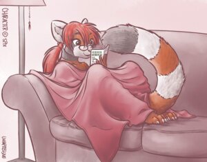 Rating: Safe Score: 0 Tags: 2014 ailurid anthro bedding blanket digital_media_(artwork) e621 female furniture gavbat hair mammal reading red_hair red_panda sofa solo User: bunchy7s