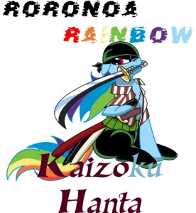 Rating: Safe Score: 0 Tags: blue_body blue_fur bottomwear clothing crossover e621 equid equine female friendship_is_magic fur hair hasbro hi_res horse kerchief kyubicat mammal mane melee_weapon mouth_hold multicolored_hair multicolored_mane my_little_pony one_piece pants pirate pony purple_eyes rainbow_dash_(mlp) rainbow_hair rainbow_mane rainbow_text roronoa_zoro sash scar shirt simple_background solo sword tail text topwear weapon white_background User: bunchy7s