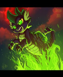 Rating: Safe Score: 0 Tags: black_bars claws detailed detailed_background dezzoi dragon e621 fire friendship_is_magic green_eyes hasbro letterbox male my_little_pony mythological_creature mythological_scalie mythology scalie solo spike_(mlp) tail teeth toony User: bunchy7s