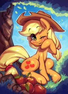Rating: Safe Score: 0 Tags: 2013 apple applejack_(mlp) blonde_hair blush clothing cowboy_hat cutie_mark e621 earth_pony equid equine female feral food freckles friendship_is_magic fruit fur grass green_eyes hair hallogreen hasbro hat headgear headwear horse leaf mammal my_little_pony one_eye_closed orange_body orange_fur outside plant pony quadruped sitting solo tree wink User: bunchy7s