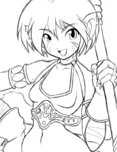 Rating: Safe Score: 0 Tags: 5_fingers animal_humanoid armlet bad_metadata black_and_white breath_of_fire capcom cat_humanoid clothed clothing e621 felid felid_humanoid feline feline_humanoid female fingerless_gloves fingers fur gloves hair hand_on_hip handwear hi_res holding_object holding_weapon humanoid katt_(breath_of_fire) looking_at_viewer mammal mammal_humanoid missing_sample monochrome open_mouth open_smile short_hair simple_background sketch smile solo staff standing unknown_artist weapon white_background User: bunchy7s