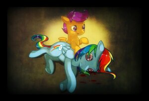 Rating: Questionable Score: 0 Tags: blood blue_body blue_feathers blue_fur bodily_fluids crying cutie_mark death duo e621 equid equine feathered_wings feathers female feral friendship_is_magic fur hair hasbro mammal multicolored_hair my_little_pony mythological_creature mythological_equine mythology osmoru pegasus purple_hair quadruped rainbow_dash_(mlp) rainbow_hair sad scootaloo_(mlp) simple_background tail tears wings young young_feral User: bunchy7s