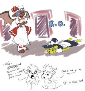 Rating: Safe Score: 0 Tags: 2012 alternative_fashion angry anthro bat_wings blonde_hair blue_hair bonnet bovid brown_body brown_fur caprine classic_lolita clothed clothing comic controller cosplay cosplay_lolita crossdressing crossover deer demon dialogue dress e621 english_text fangs female fight fur game_controller gaming hair hat headgear headwear hi_res horn humor ixi_(neopets) j-fashion kyrii lolita_(fashion) male mammal marisa_kirisame membrane_(anatomy) membranous_wings neopet_(species) neopets open_mouth packmind playing_video_game red_eyes remilia_scarlet ribbons silly smile smirk standing teeth text tongue tongue_out touhou wings witch_hat yellow_body yellow_fur User: bunchy7s