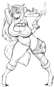 Rating: Questionable Score: 0 Tags: anthro big_breasts black_and_white boots breasts cleavage clothed clothing e621 female footwear gun hair handgun johnrokk line_art long_hair monochrome pistol purgy ranged_weapon shoes solo submachine_gun tail weapon User: bunchy7s