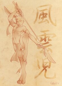 Rating: Questionable Score: 0 Tags: 4_toes anthro barefoot bottomwear claws clothing e621 feet gunmouth lagomorph leporid loincloth male mammal melee_weapon polearm rabbit solo spear toes weapon User: bunchy7s