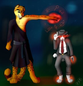 Rating: Safe Score: 0 Tags: anthro belt buckle canid canine canis cheetah chelsea_chamberlain clothing dark_magic domestic_dog dress duo e621 felid feline female fuzzywuff glowing glowing_eyes grin halo hat headgear headwear hi_res karelian_bear_dog magic magic_user male mammal minion smile spitz standing usb_necklace witch User: bunchy7s
