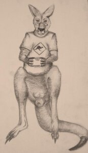 Rating: Explicit Score: 0 Tags: animal_genitalia anthro arms_bent balls balls_above_penis biped black_nose black_sclera bottomless claws clothed clothed_feral clothing dipstick_tail e621 electronics eyebrows eyewear feet feral foxia front_view full-length_portrait fully_sheathed fur game_console gaming genitals glasses greyscale handheld_console holding_console holding_object holding_vita kangaroo looking_at_viewer macropod male mammal markings marsupial monochrome multicolored_tail playing_video_game playstation playstation_console playstation_vita portrait sheath shirt simple_background solo sony_corporation sony_interactive_entertainment standing tail tail_markings toes topwear traditional_media_(artwork) vita_console white_background User: bunchy7s