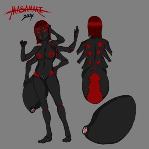 Rating: Explicit Score: 0 Tags: 1:1 2014 anthro arachnid arthropod breasts e621 female genitals hair hi_res looking_at_viewer masamaki nipples non-mammal_breasts nude pose red_eyes scarlett_(masamaki) simple_background smile solo spider standing vulva User: bunchy7s