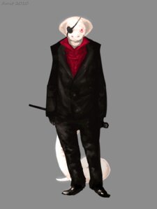 Rating: Safe Score: 0 Tags: 2010 albino amit anthro biped bottomwear cane clothed clothing cobra e621 eye_patch eyewear footwear fully_clothed gloves grey_background handwear holding_object jacket looking_at_viewer male pants pupils red_eyes reptile scales scalie shoes simple_background slit_pupils snake snake_hood solo suit tail topwear white_body white_scales User: bunchy7s