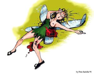 Rating: Explicit Score: 0 Tags: 1990s 1993 20th_century blonde_hair blood breasts clothed clothing corpse death disney disney_fairies fairy fairy_wings female female_death female_only gore guro nipples one_breast_out peter_pan_(disney) peter_sardella rule34 solo tinker_bell what wound x_eyes User: bunchy7s