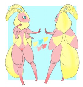 Rating: Questionable Score: 0 Tags: antennae_(anatomy) arthropod blue_eyes candycorn_(artist) e621 female hi_res insect insect_wings lepidopteran mismatched_sexual_dimorphism model_sheet moth rosy_maple_moth solo wings User: bunchy7s