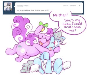 Rating: Safe Score: 0 Tags: 2012 clothing cuteosphere cutie_mark duo e621 earth_pony english_text equid equine female feral friendship_is_magic grey_hair hair hasbro hat headgear headwear horse hug mammal my_little_pony open_mouth pony propeller_hat purple_eyes purple_hair quadruped screw_loose_(mlp) screwball_(mlp) sitting tail text tongue tongue_out white_hair User: bunchy7s