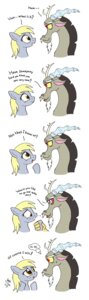 Rating: Safe Score: 0 Tags: 2013 absurd_res blonde_hair blush chimera comic derpy_hooves_(mlp) dialogue discord_(mlp) draconequus duo e621 english_text equid equine female feral friendship_is_magic fur grey_body grey_fur hair hasbro hi_res horn horse joakaha male mammal my_little_pony pony red_eyes simple_background text white_background yellow_eyes User: bunchy7s
