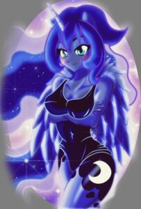 Rating: Safe Score: 0 Tags: 2014 alpha_channel anthro anthrofied biped blue_body blue_eyes blue_feathers blue_hair blue_skin blush breasts cleavage clothed clothing crossed_arms cutie_mark dress e621 equid equine feathered_wings feathers female friendship_is_magic hair hasbro hi_res horn mammal my_little_pony mythological_creature mythological_equine mythology portrait princess_luna_(mlp) ruhisu solo sparkles standing three-quarter_portrait winged_unicorn wings User: bunchy7s