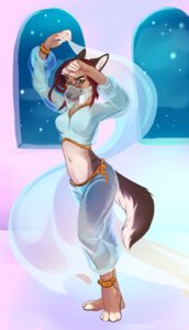 Rating: Safe Score: 0 Tags: 4_toes anklet anthro aralyn_cadence barefoot belly_dancer biped breasts brown_body brown_fur canid canine canis clothed clothing dancewear dancing demicoeur digital_media_(artwork) domestic_dog e621 feet female freckles fur green_eyes hair harem harem_outfit jewelry looking_at_viewer mammal midriff navel red_hair skimpy solo tail toes white_body white_fur User: bunchy7s